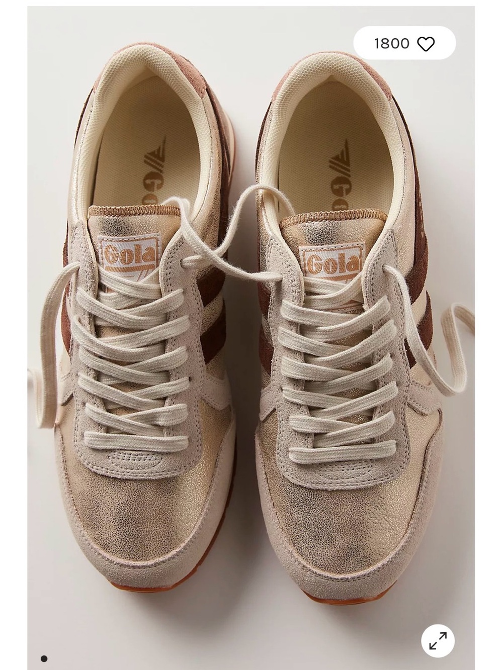 Gola Women's Daytona Blaze Beige and Brown Low-Top Sneakers in Gold